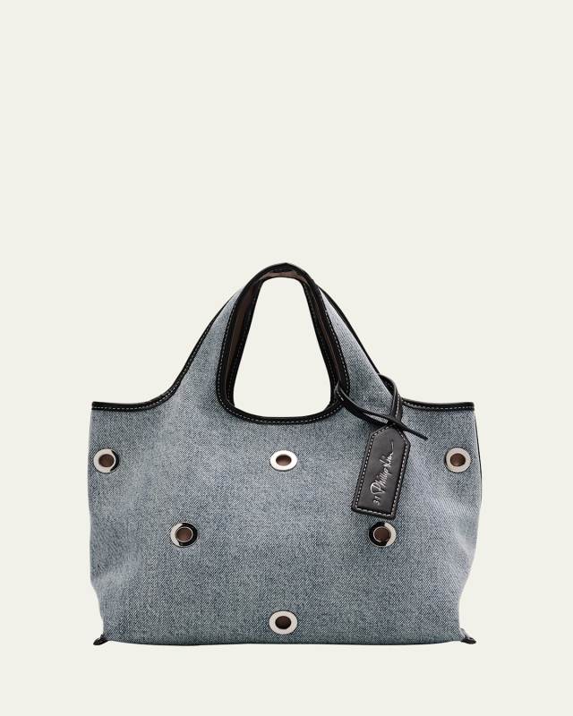 Cotton Denim Mini Market Tote Bag